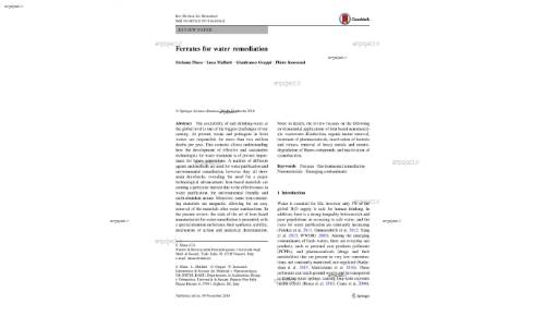 Ferrates for water remediation